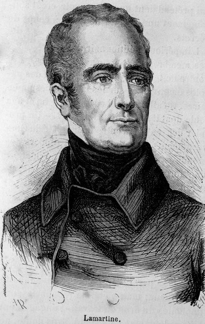 Porträtt av Lamartine, fransk poet (1790 - 1869) av Unknown artist