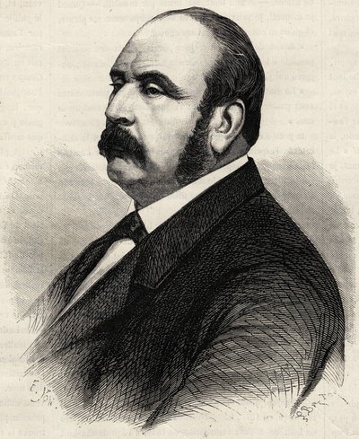 Porträtt av Ledru Rollin (Ledru-Rollin) (1807-1874), fransk politiker. Gravyr av 1800-talet. av Unknown artist