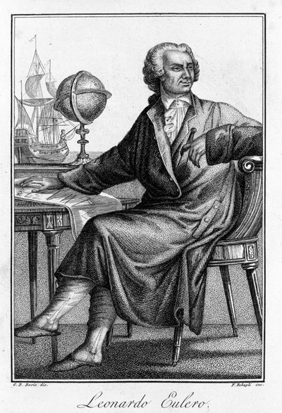 Porträtt av Leonhard Euler (1707 - 1783), schweizisk matematiker. av Unknown artist