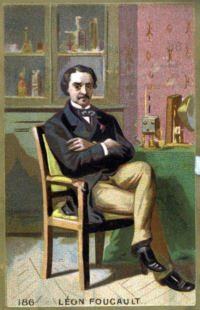 Porträtt av Léon Foucault (1819 - 1868) på hans kontor. av Unknown artist