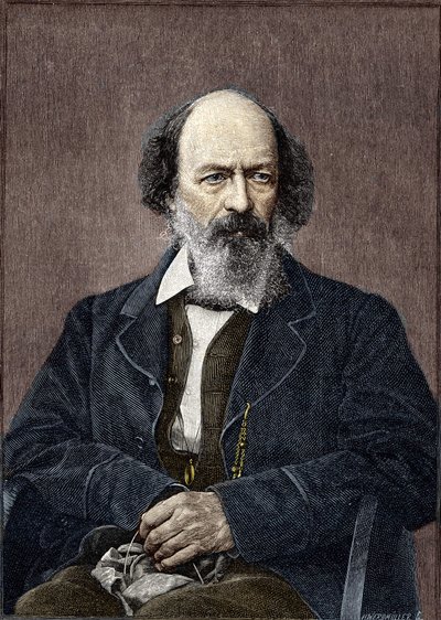 Porträtt av Lord Alfred Tennyson, engelsk poet och dramatiker (1809 till 1892). av Unknown artist