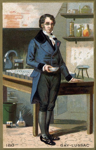 Porträtt av Louis-Joseph Gay-Lussac (Louis Joseph Gay Lussac) (1778 - 1850), fransk fysiker och kemist. Kromolitografi av 1800-talet. av Unknown artist