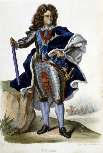 Porträtt av Louis Claude Hector, hertig av Villars, marskalk av Frankrike (1653-1734) - i "" Le Plutarque francais", red. Langlois, Paris av Unknown artist