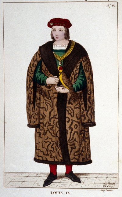 Porträtt av Ludvig IX eller Sankt Ludvig (1214 - 1270). av Unknown artist