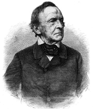 Porträtt av Ludvig I (1786-1868) kung av Baviere från 1825 till 1848. Gravyr i "" The Illustrious Universe"" av Unknown artist