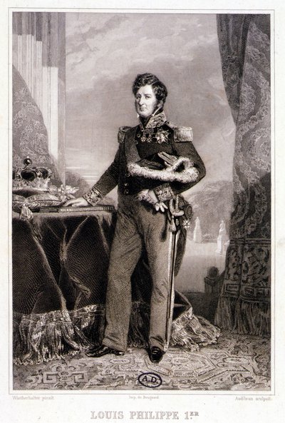 Porträtt av Louis Philippe 1st, kung av fransmännen - gravyr av Unknown artist