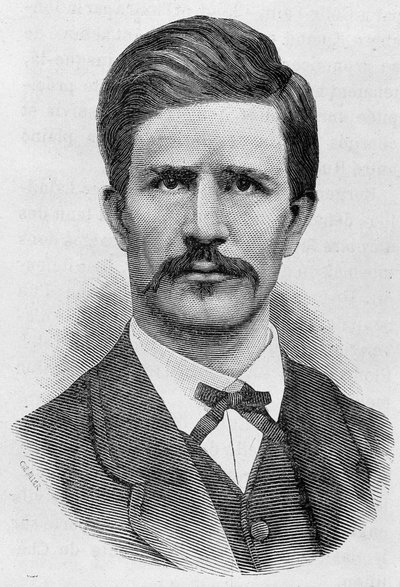 Porträtt av Louis Rossel (1844 - 1871). Gravyr från slutet av 1800-talet i "Histoire de France"" av H. Martin. av Unknown artist