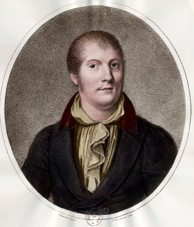 Porträtt av Louis Spohr (1784 - 1859), fransk musiker. Gravyr av 1800-talet. Privat samling. av Unknown artist