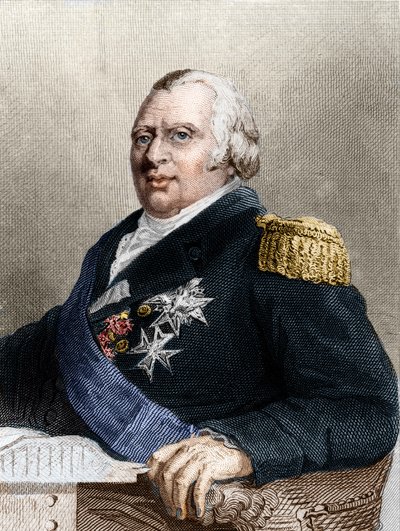 Porträtt av Ludvig XVIII (1755 - 1824), kung av Frankrike av Unknown artist