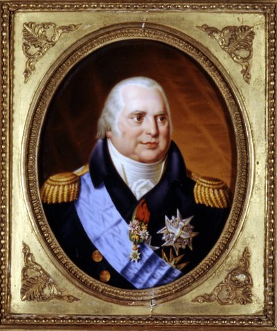 Porträtt av Ludvig XVIII (1755 - 1824). Målning. Privat Coll. av Unknown artist