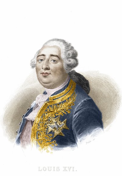 Porträtt av Ludvig XVI. Gravyr 1800-talet. av Unknown artist