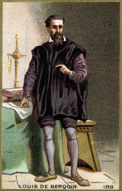 Porträtt av Louis de Berquin (1485 - 1529), riddare och humanist. Kromolitografi av 1800-talet. av Unknown artist