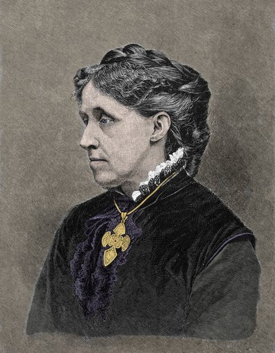 Porträtt av Louisa May Alcott (1832-1888), amerikansk författare. 1800-tals färgstick. av Unknown artist