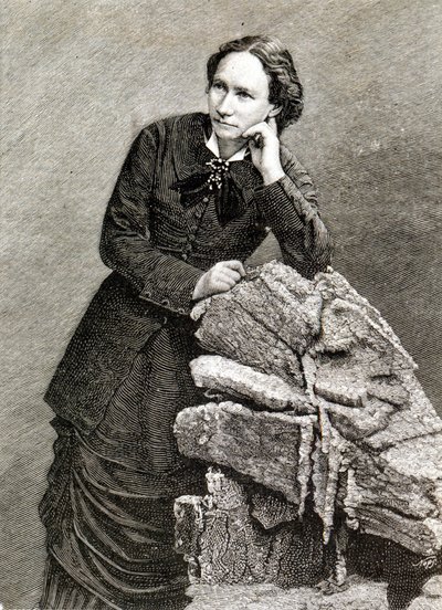 Porträtt av Louise Michel (1830 - 1905) under hennes deportation till Nouméa, Nya Kaledonien. 1873-1880. Gravyr. av Unknown artist