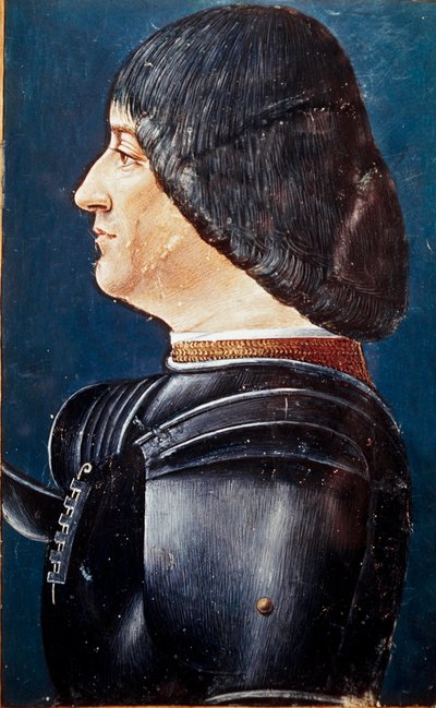Porträtt av Ludovic Marie Sforza dit le More (Ludovico Maria Sforza känd som il Moro) (1452-1508) Miniatyrer i "" Grammatica "" av Aelius Donatus (Donato), sent 1400-tal. Trivulziana bibliotek, Milano. Fröken. 2167. av Unknown artist