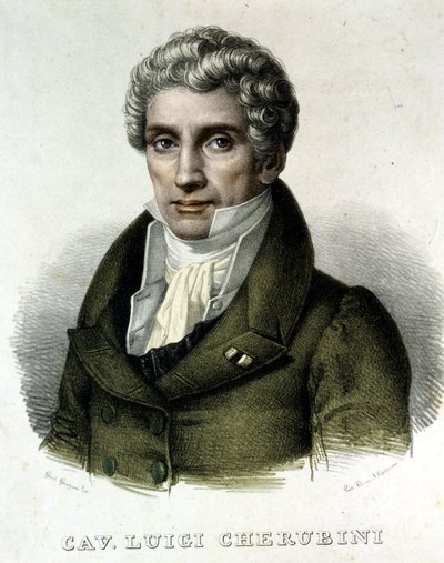 Porträtt av Luigi Cherubini (1760-1842), italiensk kompositör. av Unknown artist