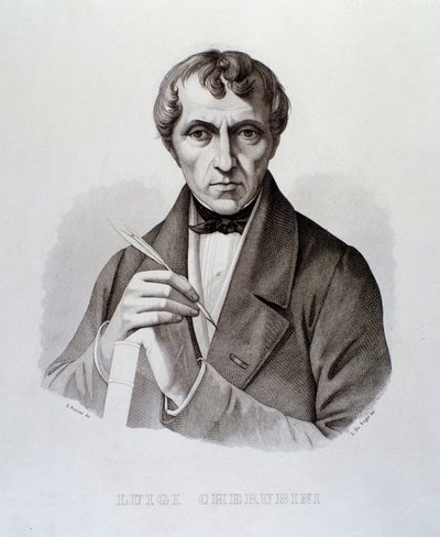 Porträtt av Luigi Cherubini (gravyr) av Unknown artist