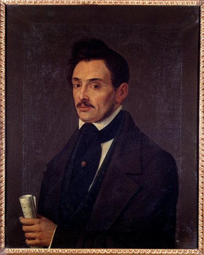Porträtt av Luigi Ghirelli (1800-talet) basist Anonym målning. 1800-talet. Bologna, medborgarmusikaliskt bibliografiskt museum. av Unknown artist