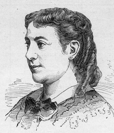 Porträtt av Madeleine Brohan (1833-1900), fransk komiker, medlem av Comedie Francaise Gravyr i "" Le Monde Illustré""" nr 1168 den 16 augusti av Unknown artist