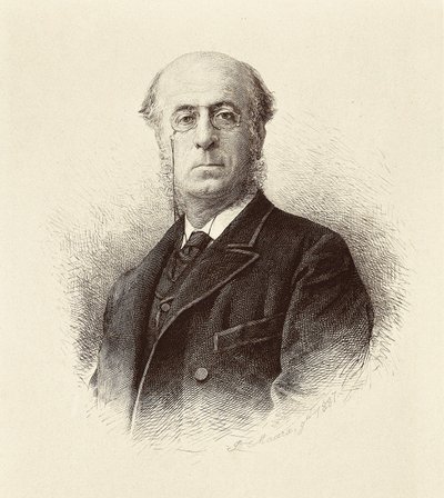 Porträtt av Manuel SILVELA Y LA VIELLEUZE (1830-1892), spansk politiker. Madrid. Nationalbibliotekets gravyr. av Unknown artist