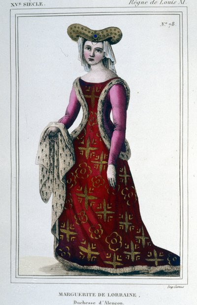 Porträtt av Marguerite av Lorraine Vaudémont, hertiginna av Alençon (1463 - 1521). av Unknown artist