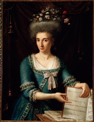 Porträtt av Maria Rosa Coccia (1759-1833), italiensk cembalist och kompositör Anonym målning. 1800 ca. Bologna, civilt bibliografiskt museum av Unknown artist