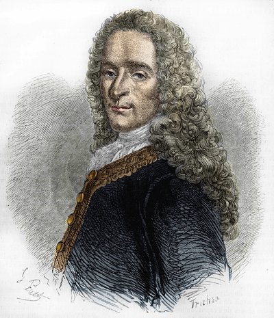 Porträtt av Marie-François Arouet de Voltaire (1695-1778), fransk författare. av Unknown artist