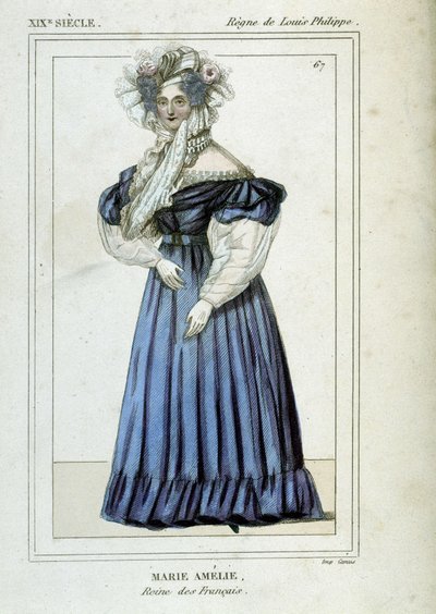 Porträtt av Marie Amelie de Bourbon (1782 - 1866), fransmännens drottning, fru till Louis Philippe I. av Unknown artist