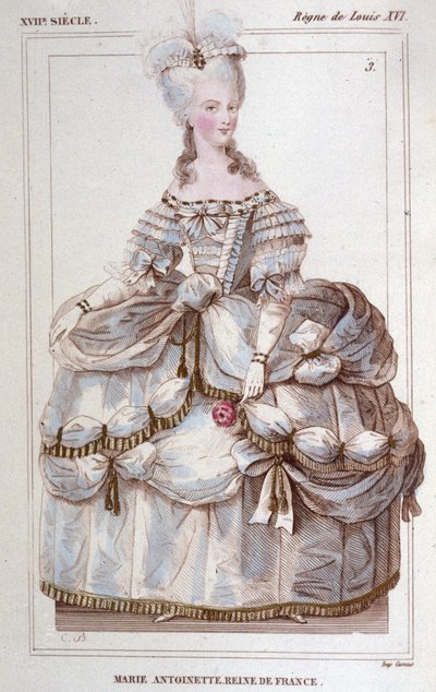 Porträtt av Marie Antoinette (1755-1793) graverad 1830 av Unknown artist