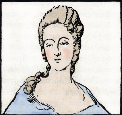 Porträtt av Marie Gouze dit Olympe de Gouges (teckning) av Unknown Artist