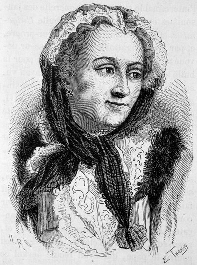 Porträtt av Marie Leszczynska (1703 - 1768). Gravyr från slutet av 1800-talet i "Histoire de France"" av H. Martin. av Unknown artist