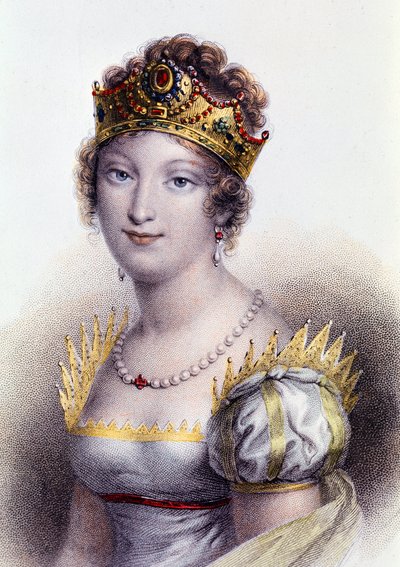 Porträtt av Marie Louise, hertiginna av Parma, fransmännens kejsarinna (gravyr av Unknown artist