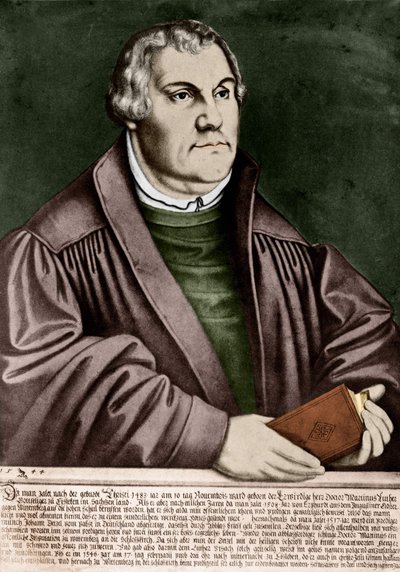 Porträtt av Martin Luther (1483 - 1546) - Gravyr 1544 av Unknown artist