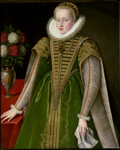Porträtt av Mary Christine av Österrike, hustru till Sigismond I Bathory av Unknown artist