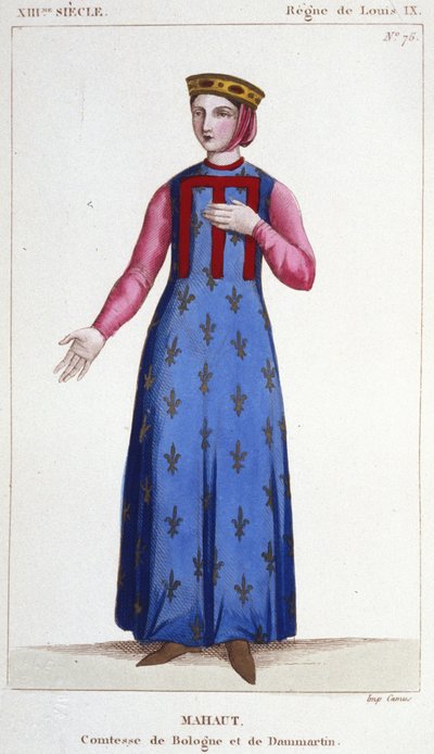 Porträtt av Mathilde de Dammartin (ca 1202-1259) eller Mahaut, grevinnan av Boulogne och Dammartin (Mathilde II) och d
