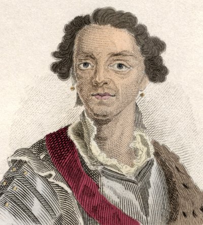 Porträtt av Maurice av Sachsen (Hermann Moritz) (1696-1750), kallad "greve av Sachsen" eller "greve av Raute", condottiere och marechal general av Frankrike. Gravyr av 1800-talet. av Unknown artist