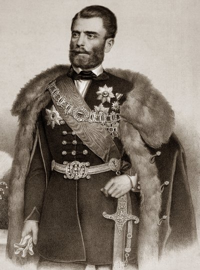 Porträtt av Michel III Obrenovic 1823-1868 Prins av Serbien - Mihailo Obrenovic III Prins av Serbien av Unknown artist