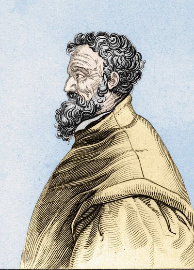 Porträtt av Michelangelo Buonarroti dit Michelangelo (Michelangelo eller Michel Ange av Unknown artist