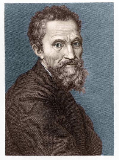 Porträtt av Michelangelo Buonarroti dit Michelangelo (Michelangelo eller Michel Ange av Unknown artist