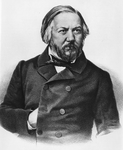 Porträtt av Mikhail Ivanovich Glinka 1804-1857 Ryska kompositör. av Unknown artist