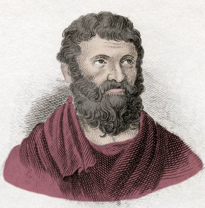 Porträtt av Miltiad (Miltiades) den unga (540-489 f.Kr.), atensk strategi och tyrann av Chersonese av Thrakien. Gravyr av 1800-talet. av Unknown artist