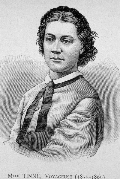Porträtt av fröken Tinné, resenär (1835 - 1869) - grav. 1800-talet av Unknown artist