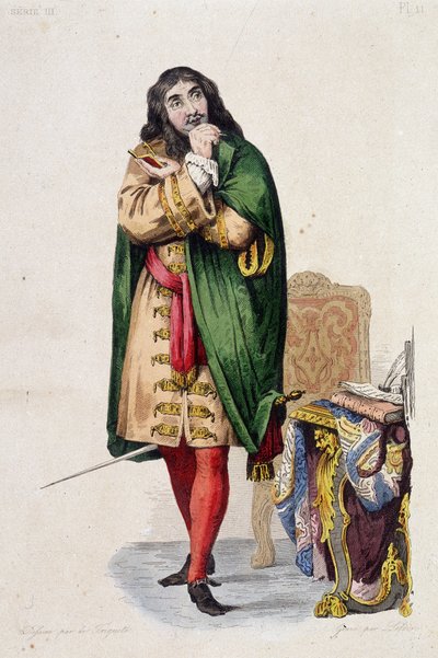 Porträtt av Molière - i "" Le Plutarque francais"" ed. Mennechet, vol. 5 av Unknown artist