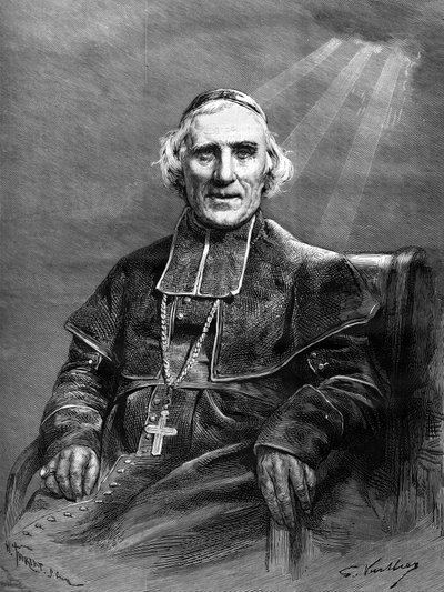 Porträtt av Monsignor: Joseph Hippolyte Guibert (1802-1886). av Unknown artist