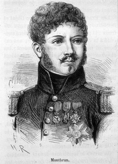 Porträtt av Montbrun. Gravyr från slutet av 1800-talet i "Histoire de France"" av H. Martin. av Unknown artist