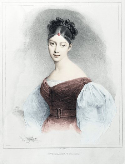 Porträtt av fru Malibran Garcia - sångerska mezzosopran av Unknown artist