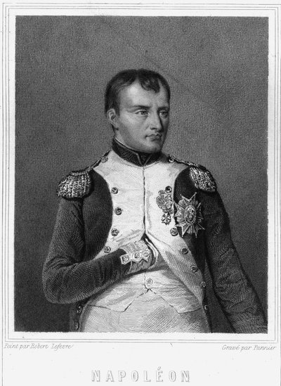 Porträtt av Napoleon I (1769 - 1821), fransmännens kejsare - i "Histoire des Français"" av Lavallée, gravyr, sd. av Unknown artist