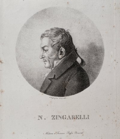 Porträtt av Nicola Antonio Zingarelli (gravyr av Unknown artist
