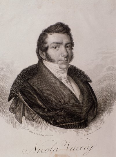 Porträtt av Nicola Vaccai (gravyr av Unknown artist