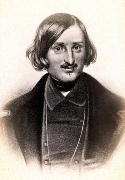 Porträtt av Nicolai Vasilyevich, sagt på franska Nicolas Gogol (1809 - 1852), rysk författare. Gravyr sd. 1800-talet. av Unknown artist